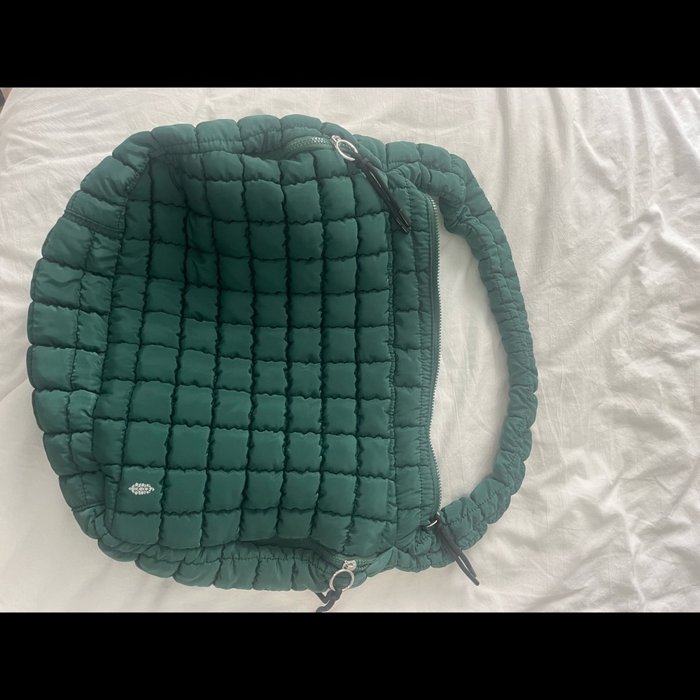 Free people quilted bag, in fuji jade